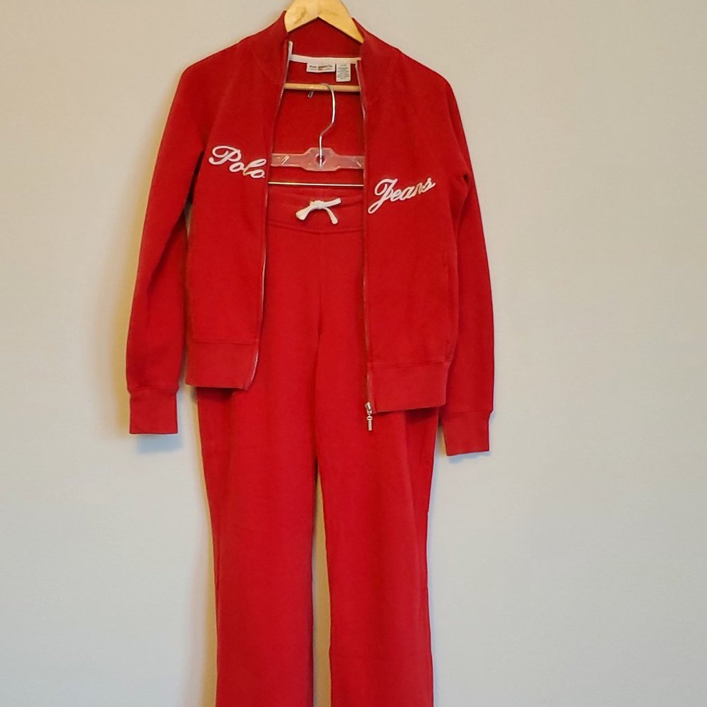 Polo Jeans Co. Ralph Lauren Red Sweatsuit: Jacket: S, Pants: M